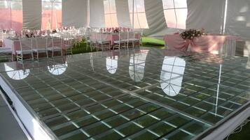 Outdoor banquet area