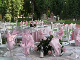 Outdoor banquet area