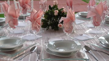 Outdoor banquet area