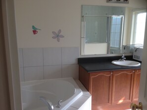 Shower, free toiletries, hair dryer