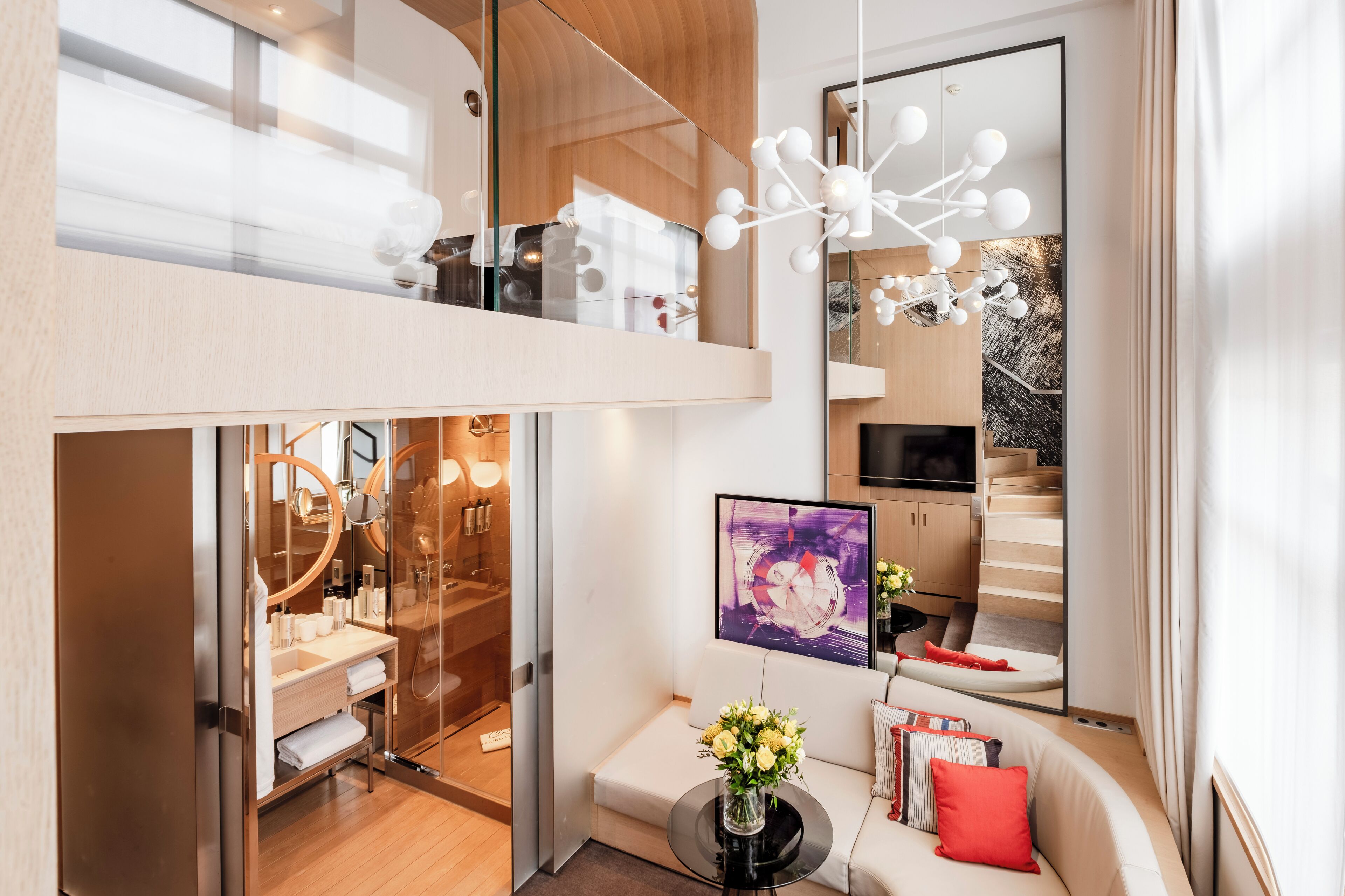 Duplex Room | Hypo-allergenic bedding, down comforters, in-room safe, blackout drapes