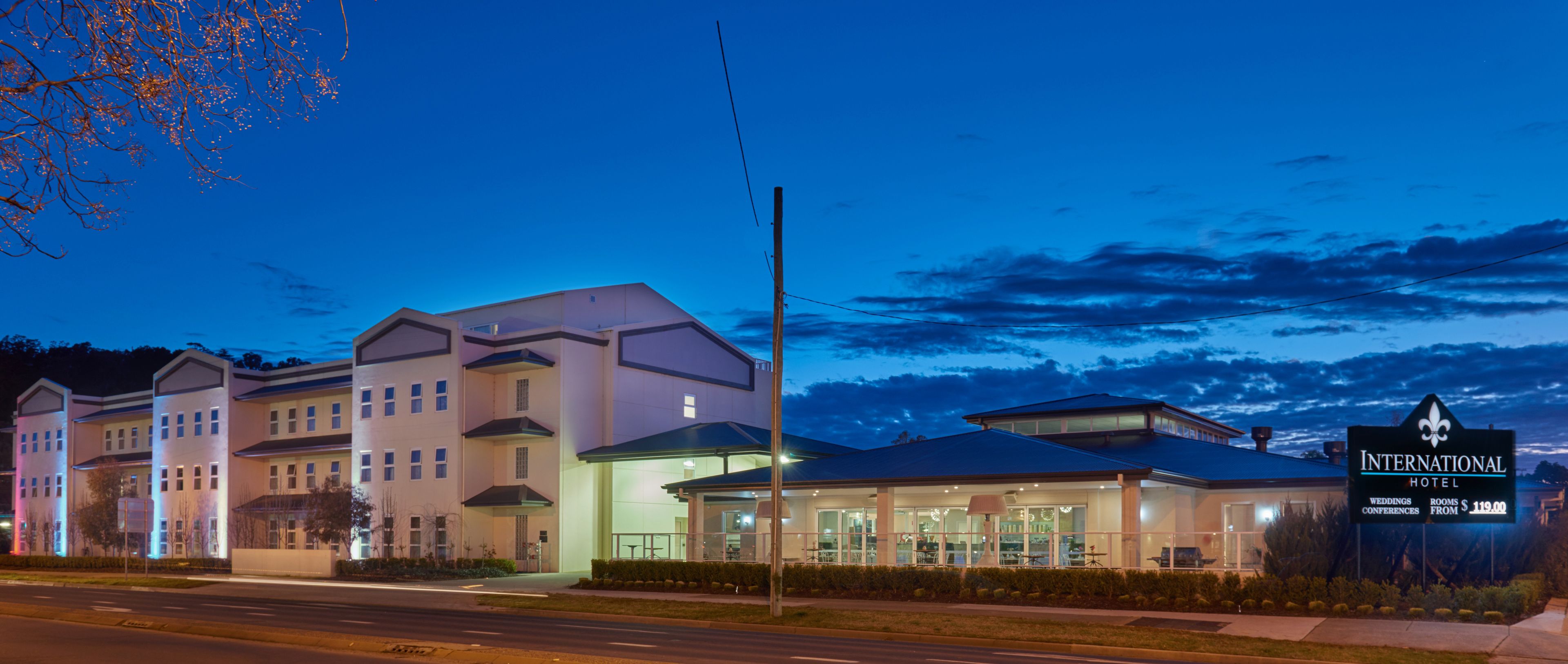 Front of property – evening/night