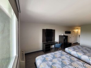 Pillow-top beds, desk, free WiFi, bed sheets