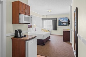 Hypo-allergenic bedding, desk, blackout drapes, soundproofing
