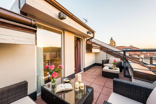 Penthouse, 3 Schlafzimmer | Blick vom Balkon