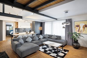 Penthouse, 3 Bedrooms | Living area | Flat-screen TV - MOOo Downtown (Prague)