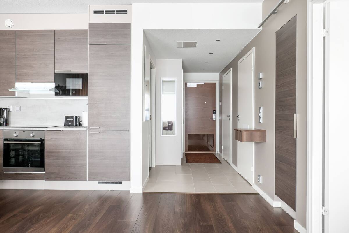 2 bedrooms, premium bedding, blackout curtains, soundproofing