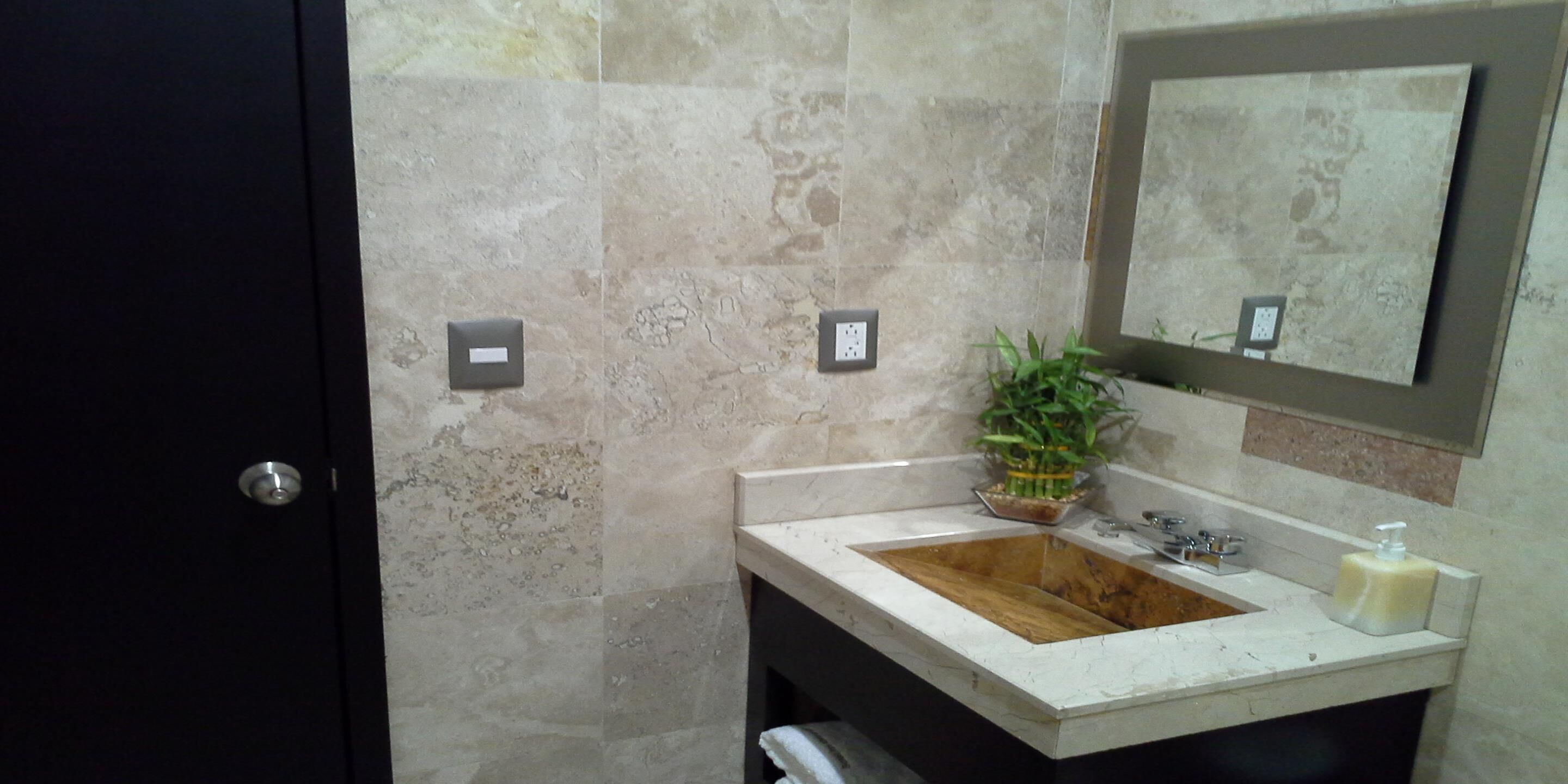 family room | bathroom | shower, free toiletries, hair dryer, towels