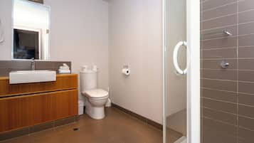 Twin Room | Bathroom | Shower, free toiletries, hair dryer, towels