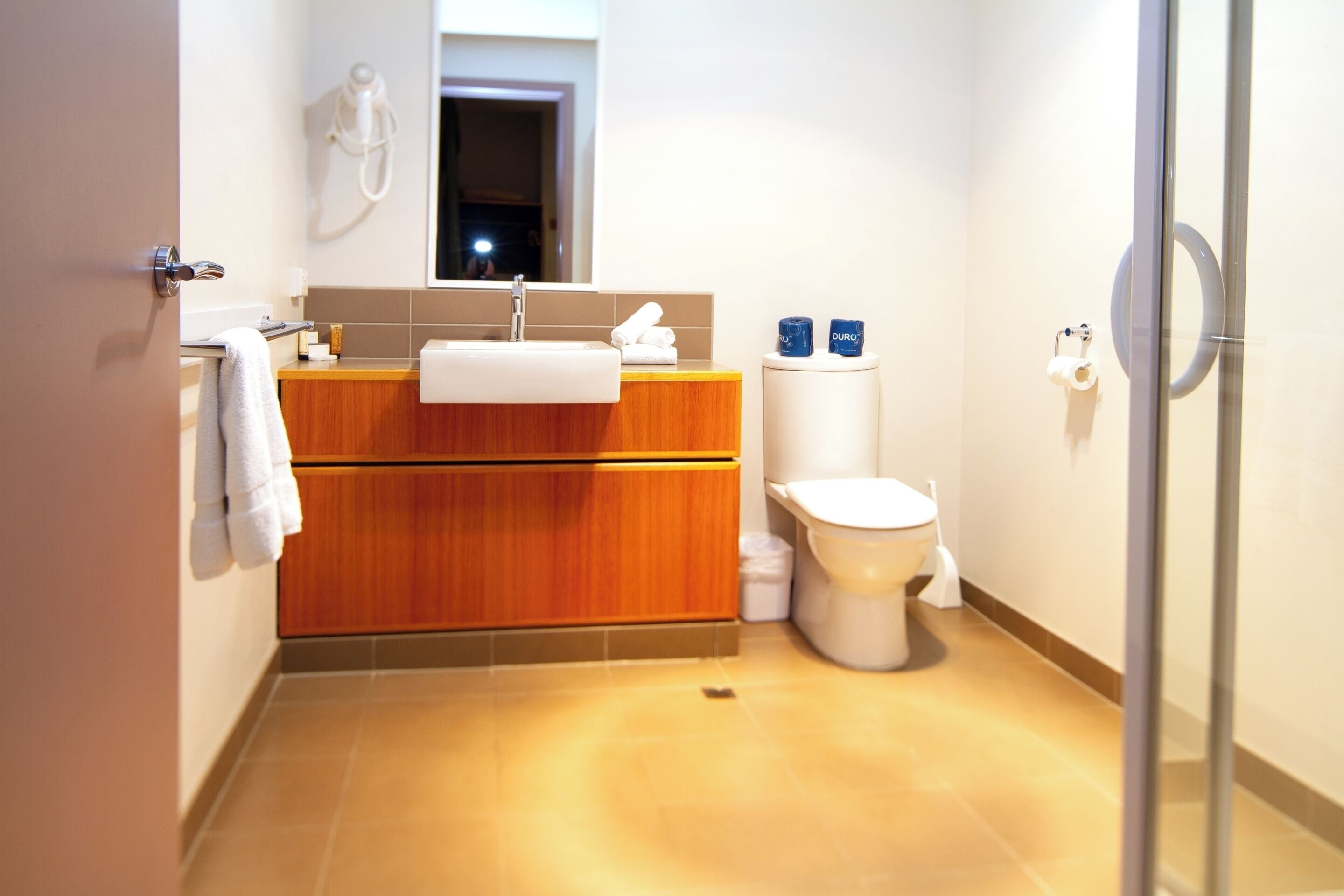 twin room | bathroom | shower, free toiletries, hair dryer, towels