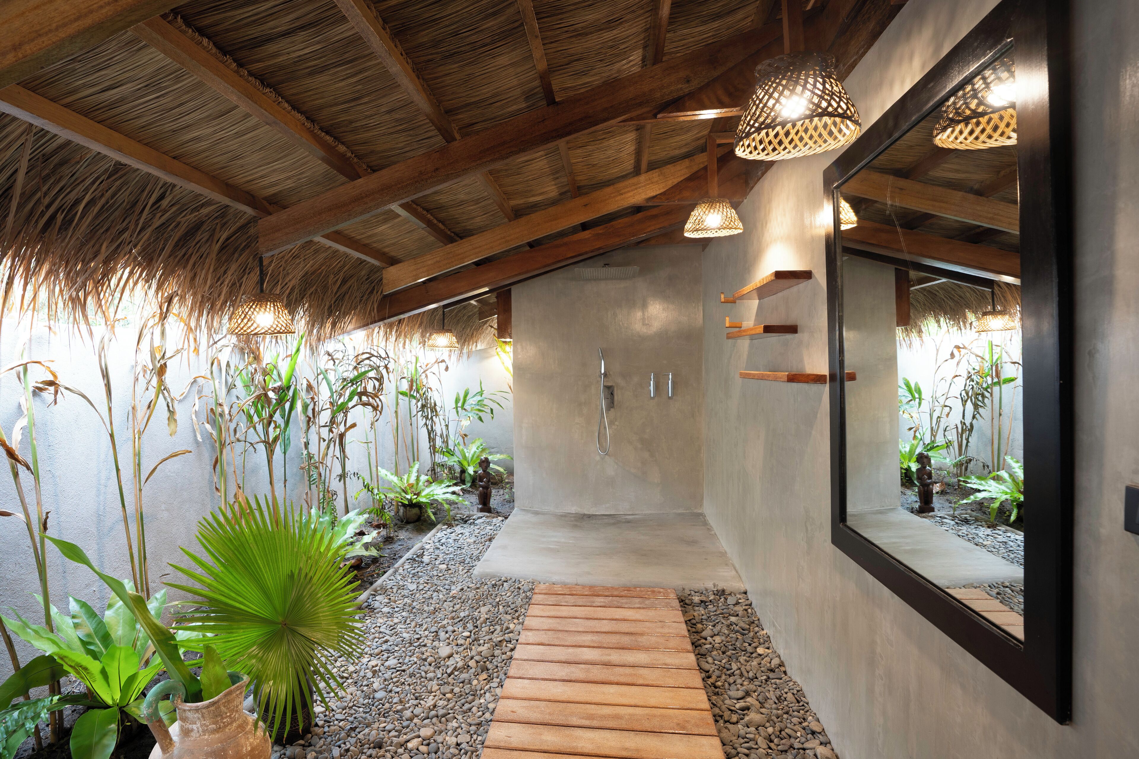 presidential villa | bathroom | shower, hair dryer, towels