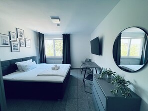Lägenhet Standard - 1 dubbelsäng | Skrivbord, strykjärn/strykbräda, extrasängar och gratis wi-fi
