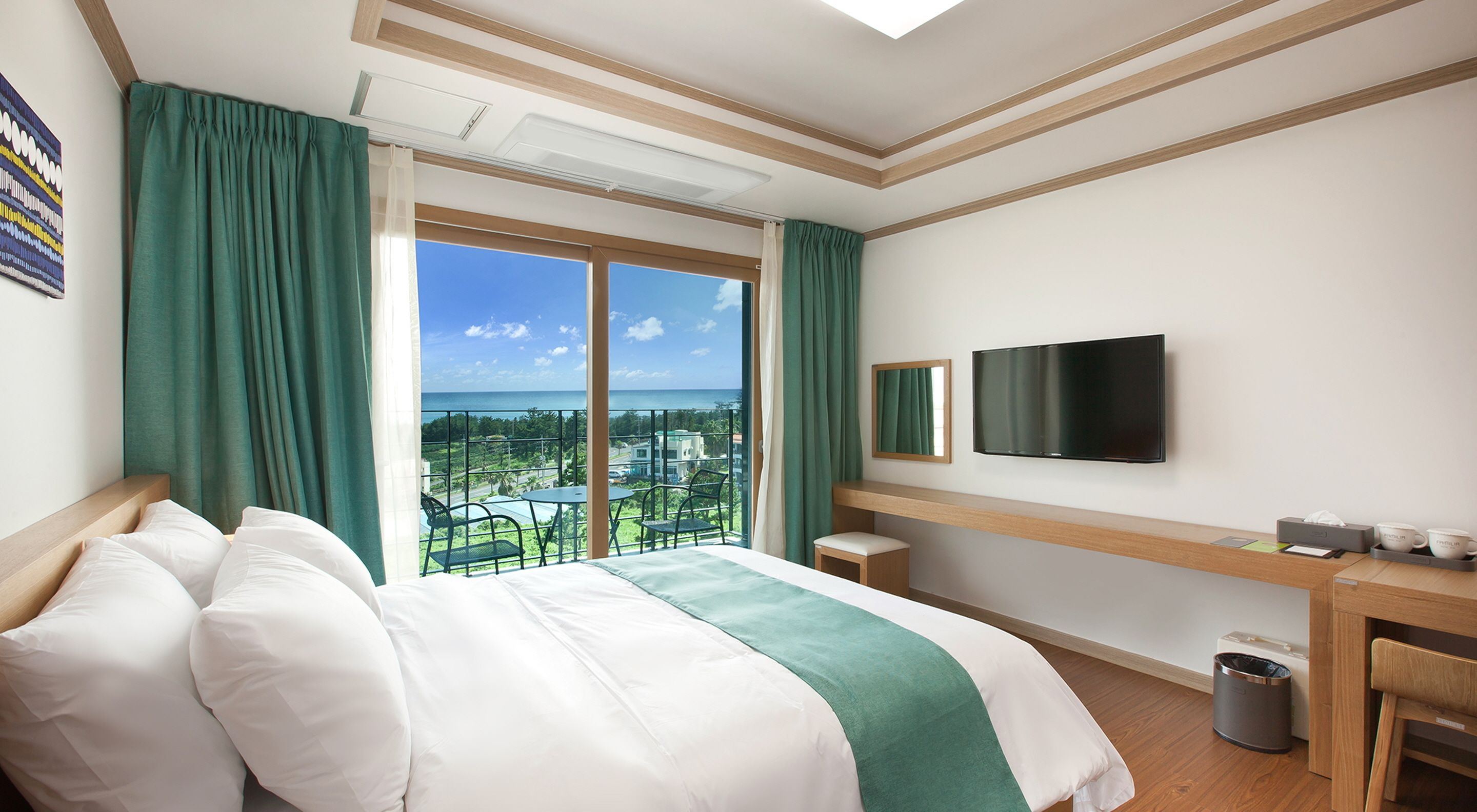 standard double room, kitchenette, ocean view | premium bedding, individually decorated, individually furnished, desk