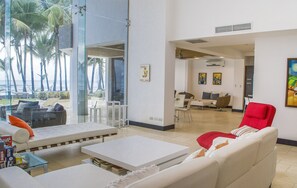 House, 6 Bedrooms (Casa del Mar) | Living room | Flat-screen TV - Best in Jaco Beach Front Luxury Condos (Jacó)