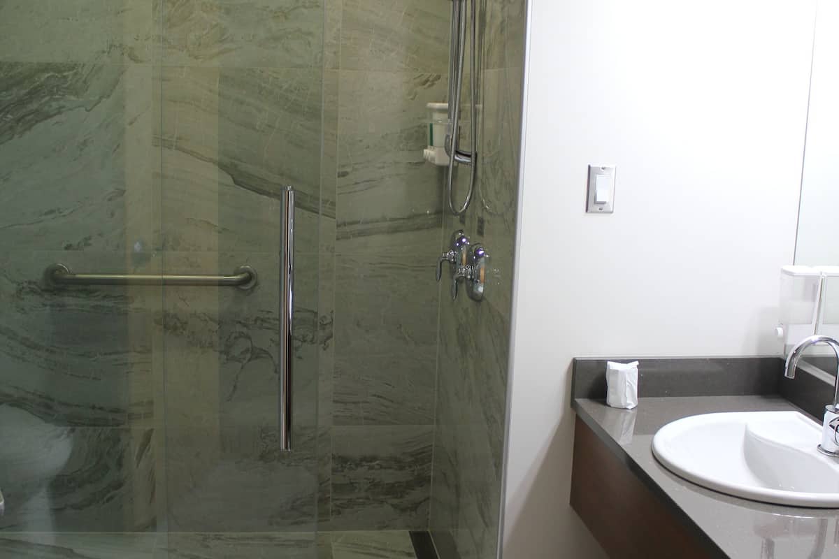 urban suite, 1 king and 1 murphy bed | bathroom | combined shower/bathtub, free toiletries, hair dryer, towels