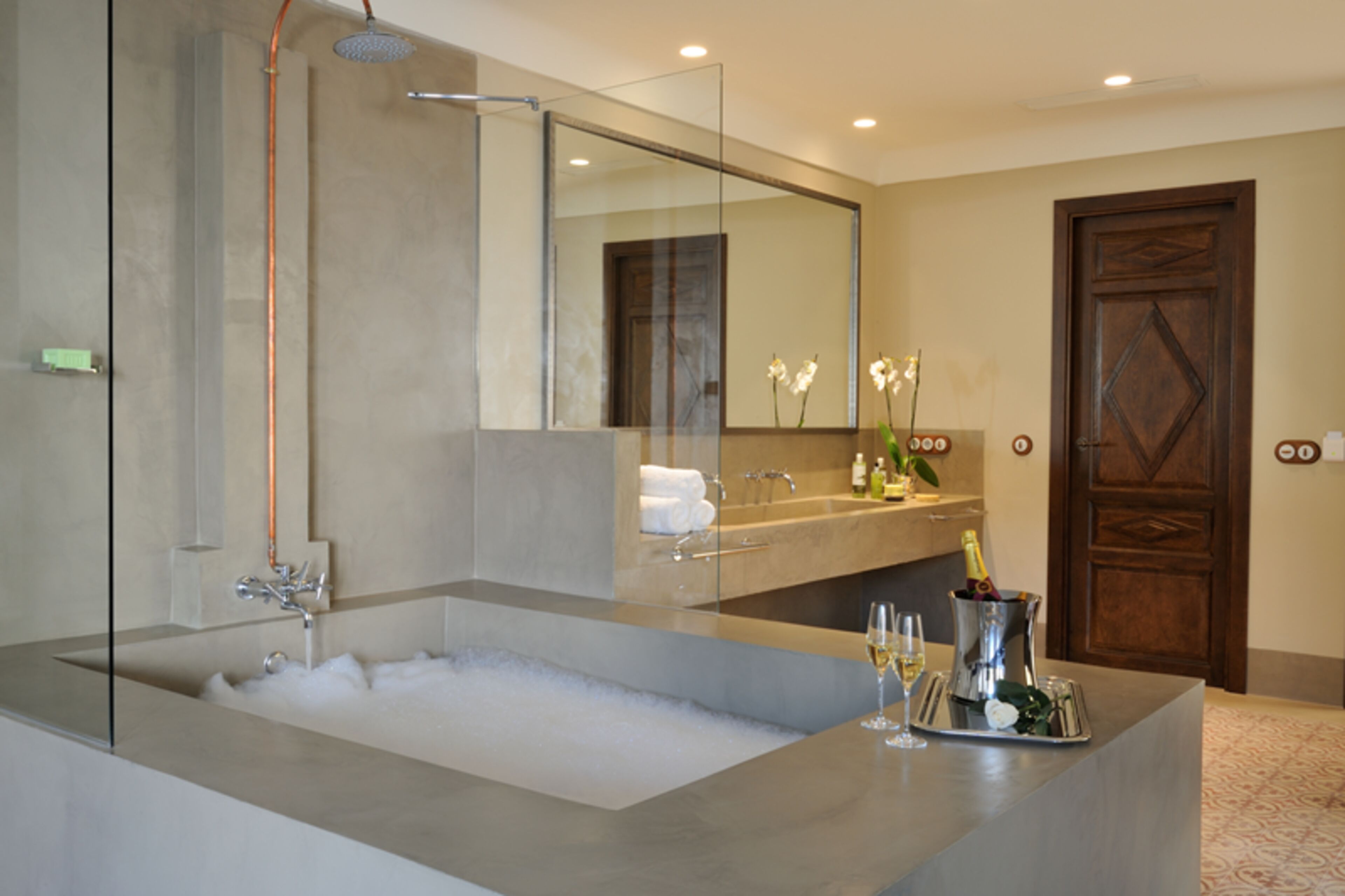 free toiletries, hair dryer, towels