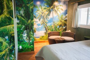 Egyptian cotton sheets, pillow-top beds, individually decorated, desk