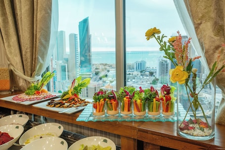 Breakfast served, ocean views