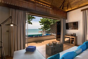 Beachfront Pool Villa Jacuzzi (24 Hours Use of Room) | Free minibar items, in-room safe, desk, blackout drapes