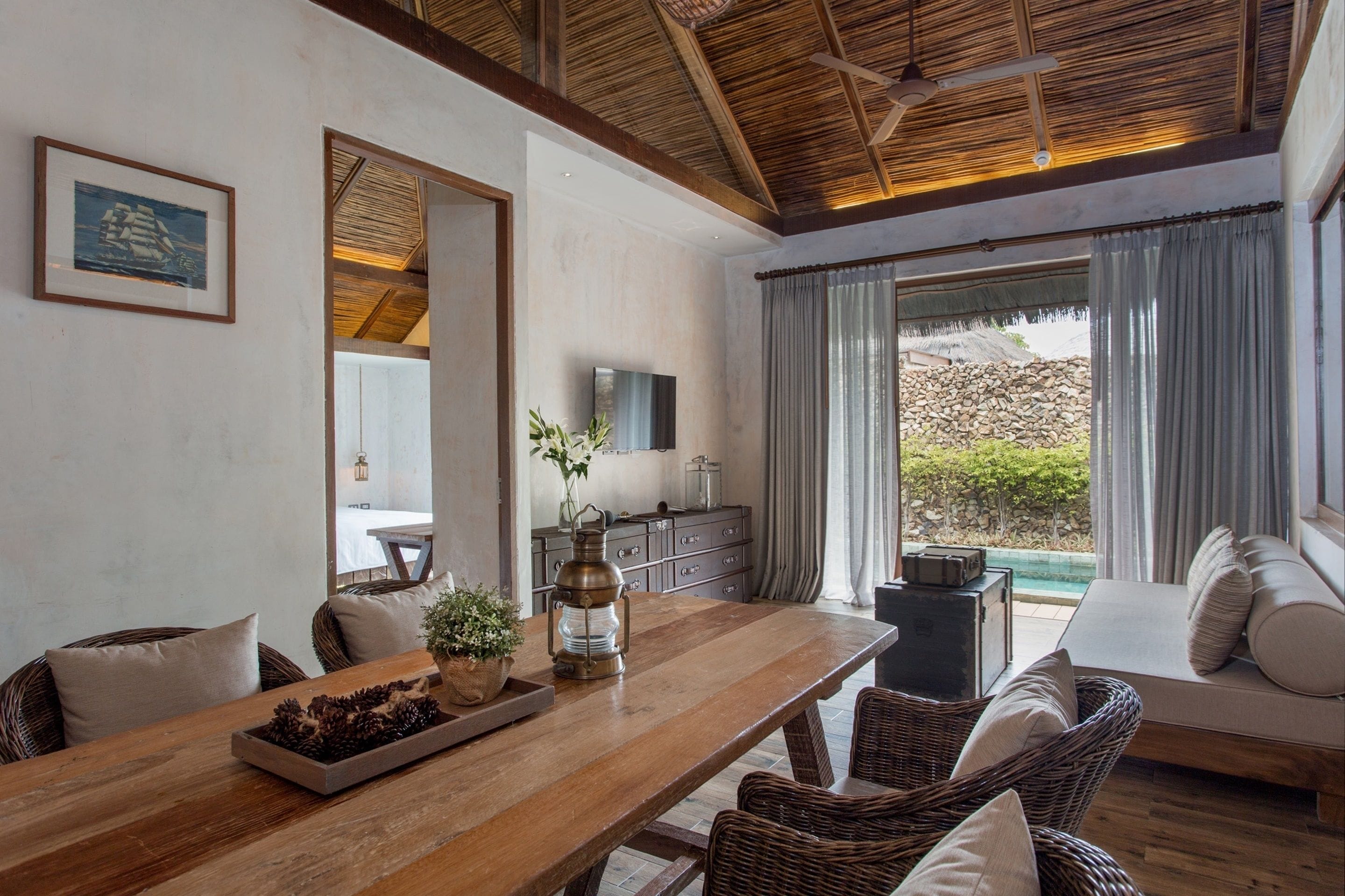 Two Bedroom Pool Villa (24-Hours Use of Room) | Living room | 32-inch LCD TV with satellite channels, TV