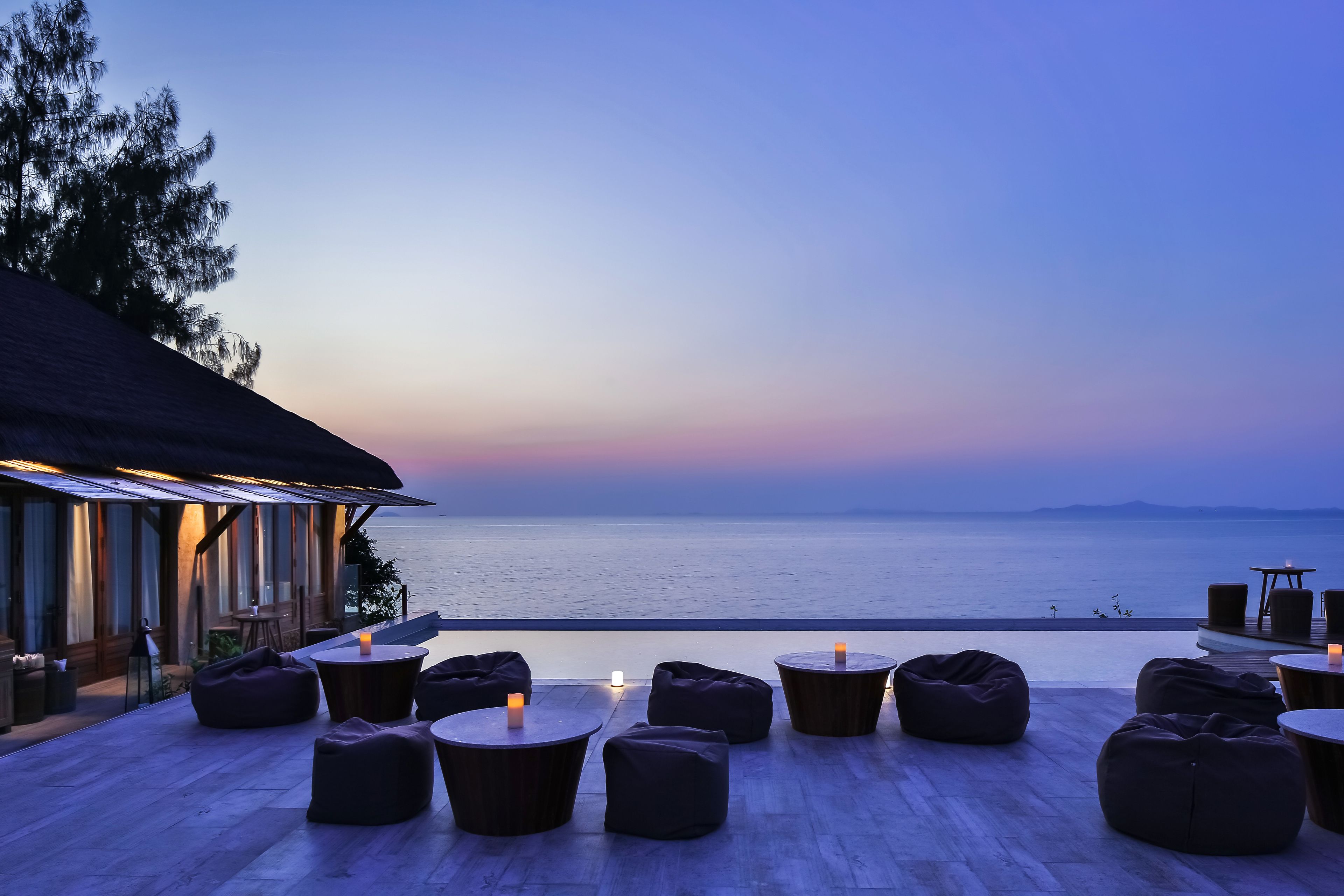 rooftop bar, ocean views