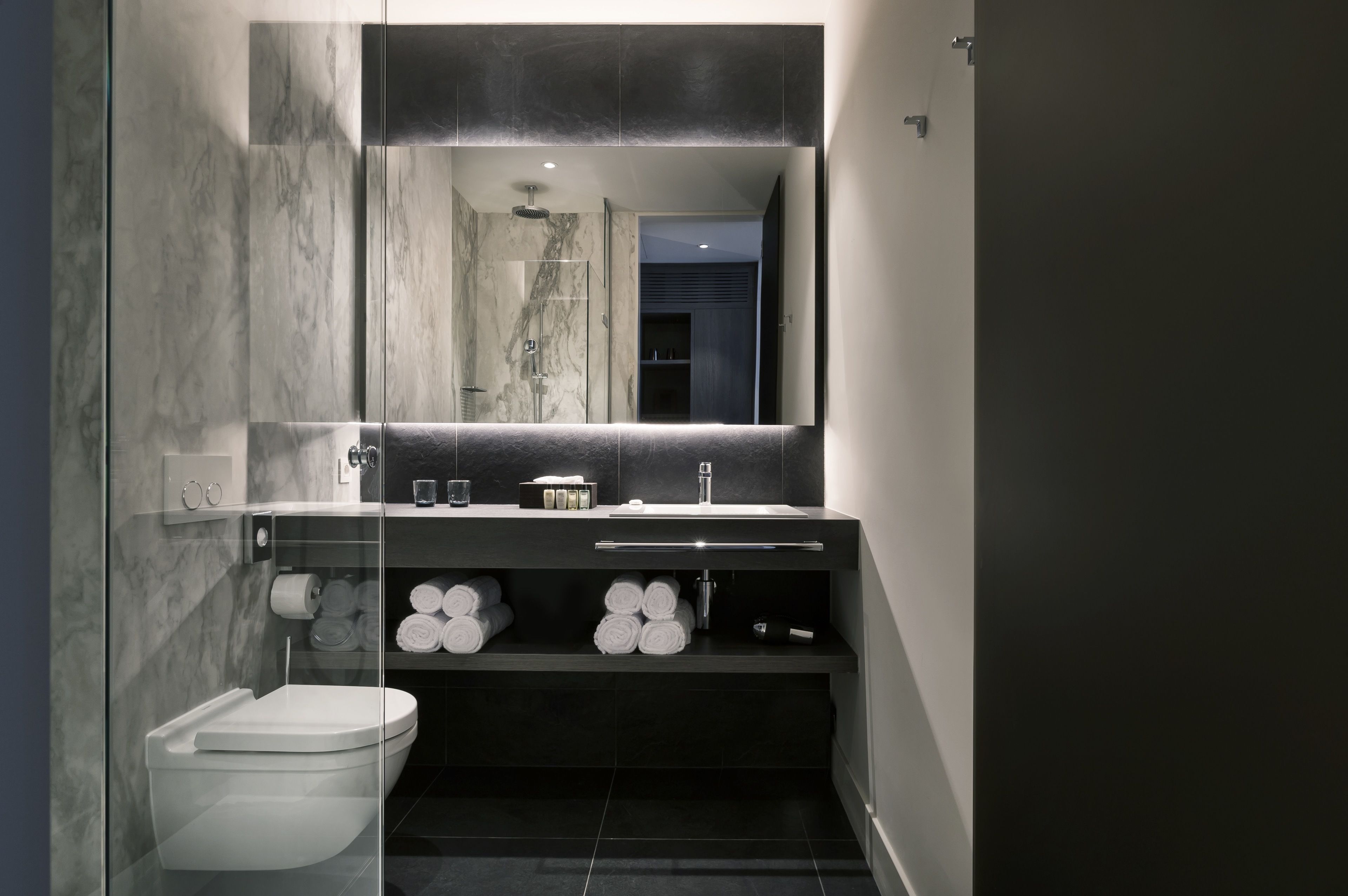 free toiletries, hair dryer, towels