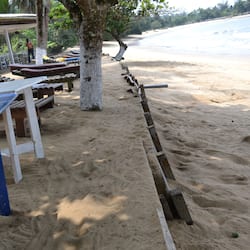 On the beach, beach umbrellas