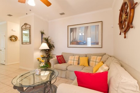 Luxury Condo, 2 Bedrooms, 2 Bathrooms | Living room | 51-inch flat-screen TV with cable channels, TV, video-game console