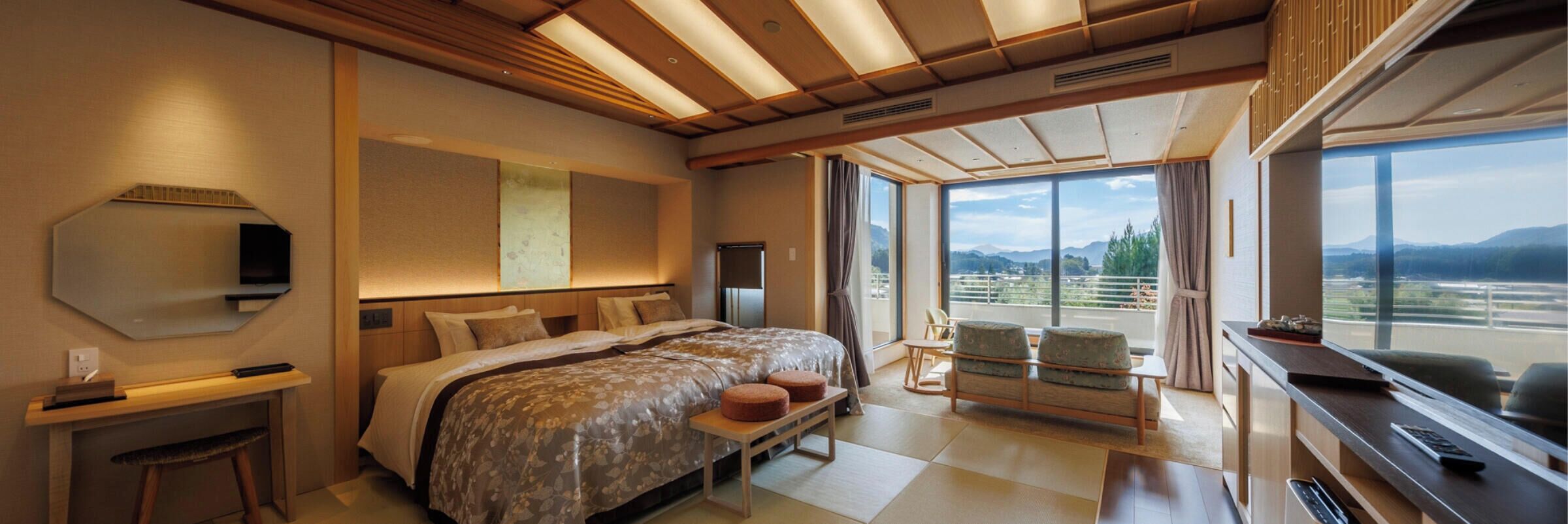 Kamar Twin Deluks, 2 Tempat Tidur Twin, Bebas Asap Rokok | Brankas, setrika/meja setrika, Wi-Fi gratis, dan seprai linen