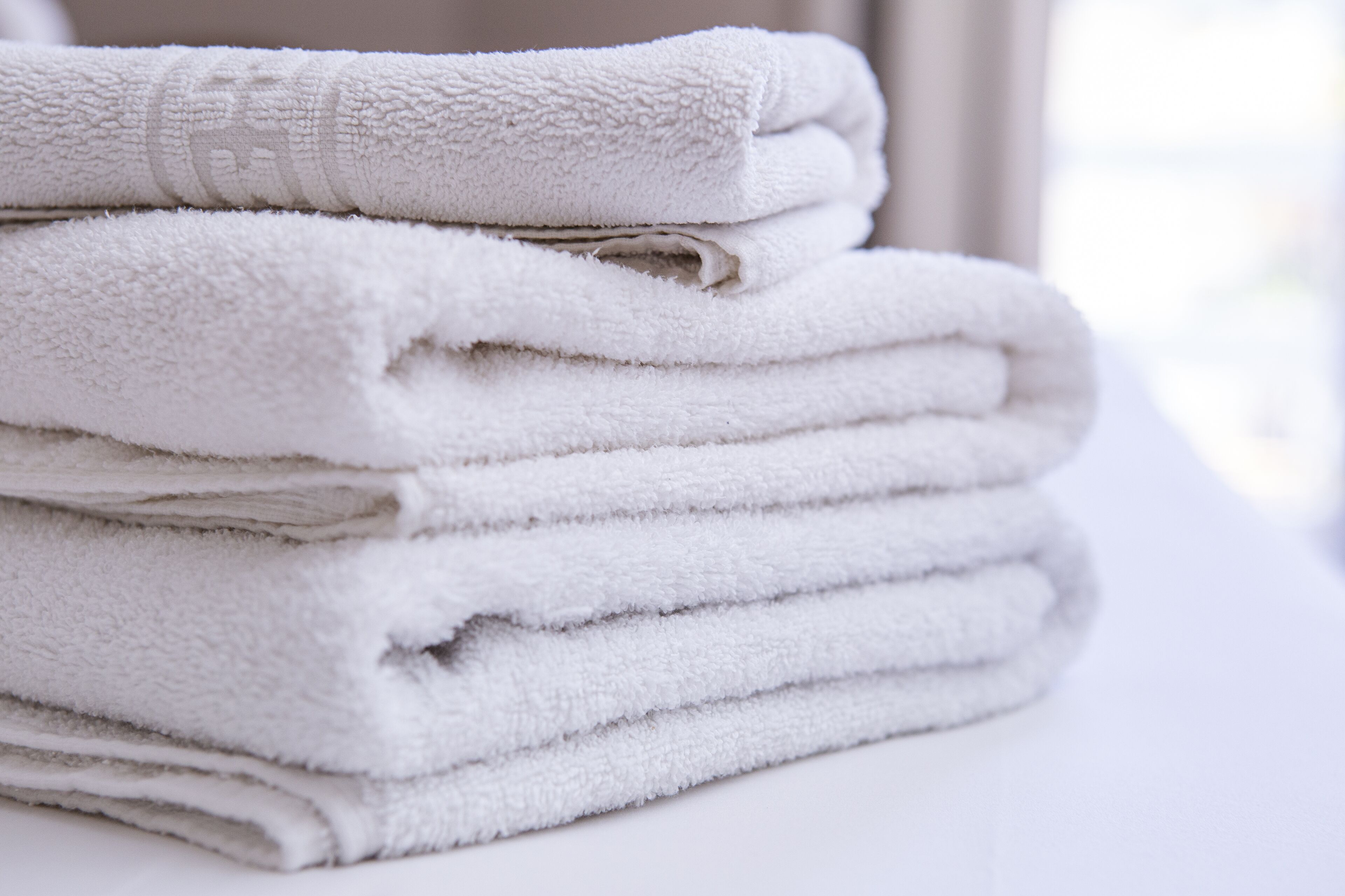 A stack of white towels.