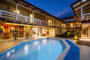 Relax by the rectangular pool surrounded by a deck and take in the views from the multiple levels of this hotel.