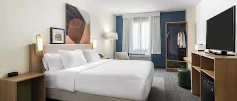 Ropa de cama de alta calidad, colchones con pillow-top y escritorio