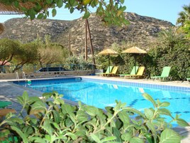 Seasonal outdoor pool, pool umbrellas, sun loungers