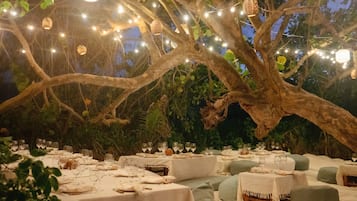 Outdoor banquet area