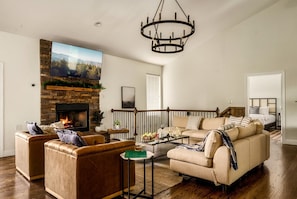 Smart TV, fireplace, video games