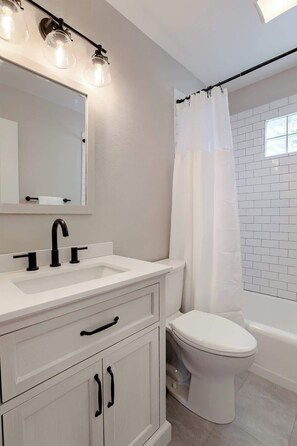 Bathtub, hair dryer