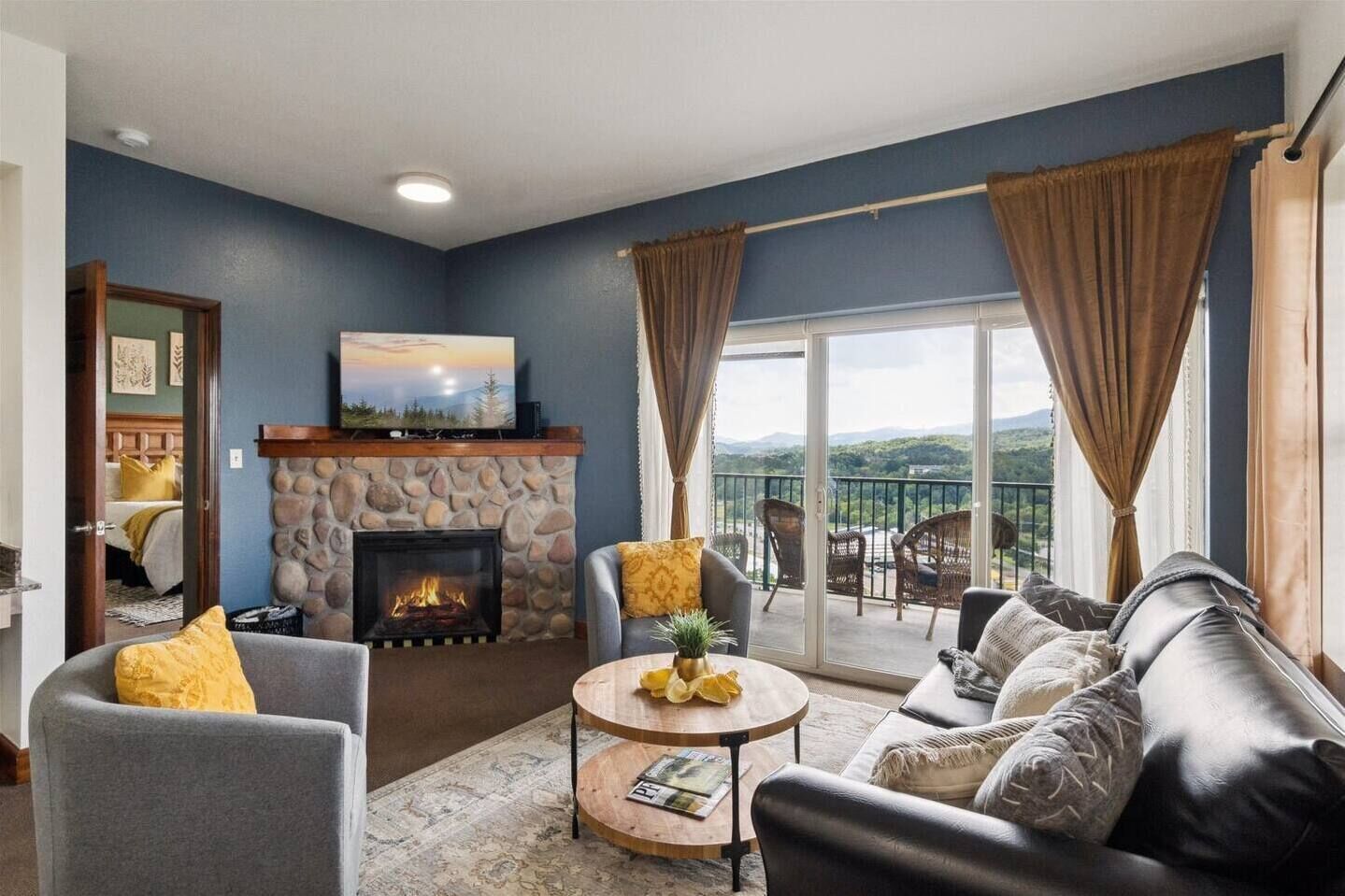 Smart TV, fireplace, streaming services, offices