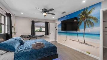 Desk, iron/ironing board, travel crib, WiFi (free)