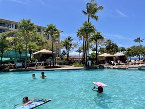 Outdoor pool, a heated pool