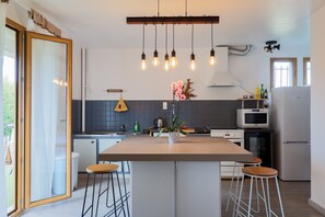 Kühlschrank, Mikrowelle, Ofen, Herdplatte