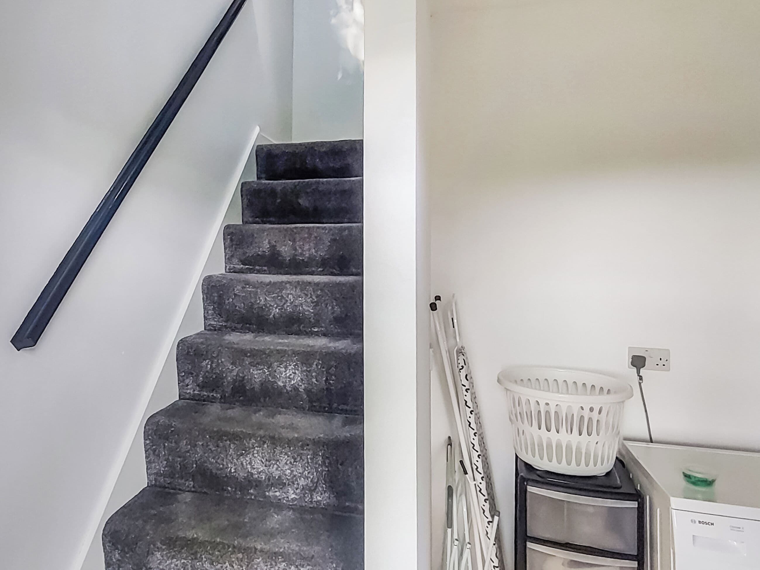 Stairs to bedroom and ensuite from utility room | Cowar Bothy, Dalbeattie