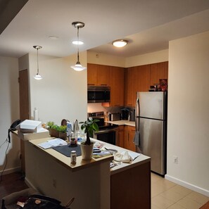 Fridge, microwave, stovetop, dishwasher