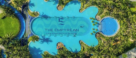 2 outdoor pools, open 6:00 AM to 8:00 PM, sun loungers