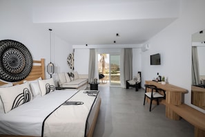 Junior Suite with Garden View | Premium bedding, down duvets, memory-foam beds, free minibar items - Le Palme Mykonos (Mykonos)