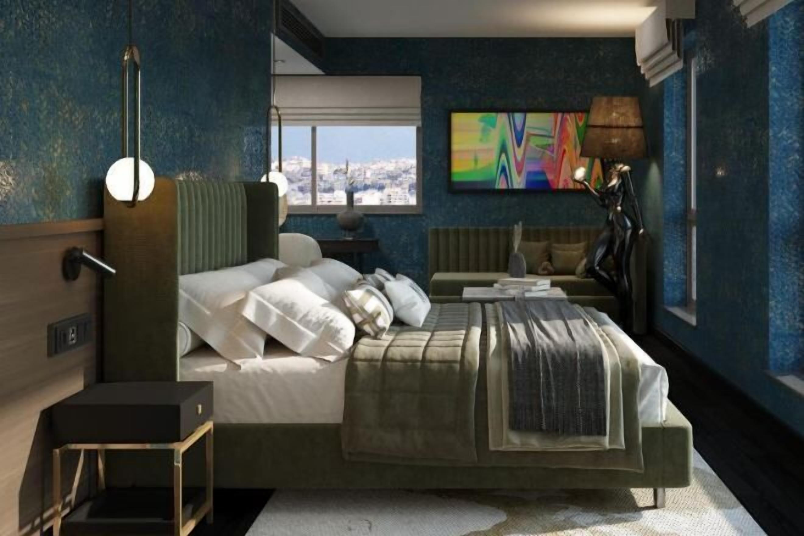 Bộ đồ giường kháng dị ứng, minibar, két bảo mật tại phòng 