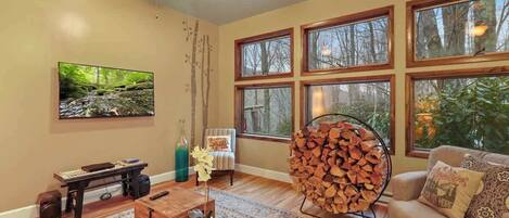 Télévision, cheminée