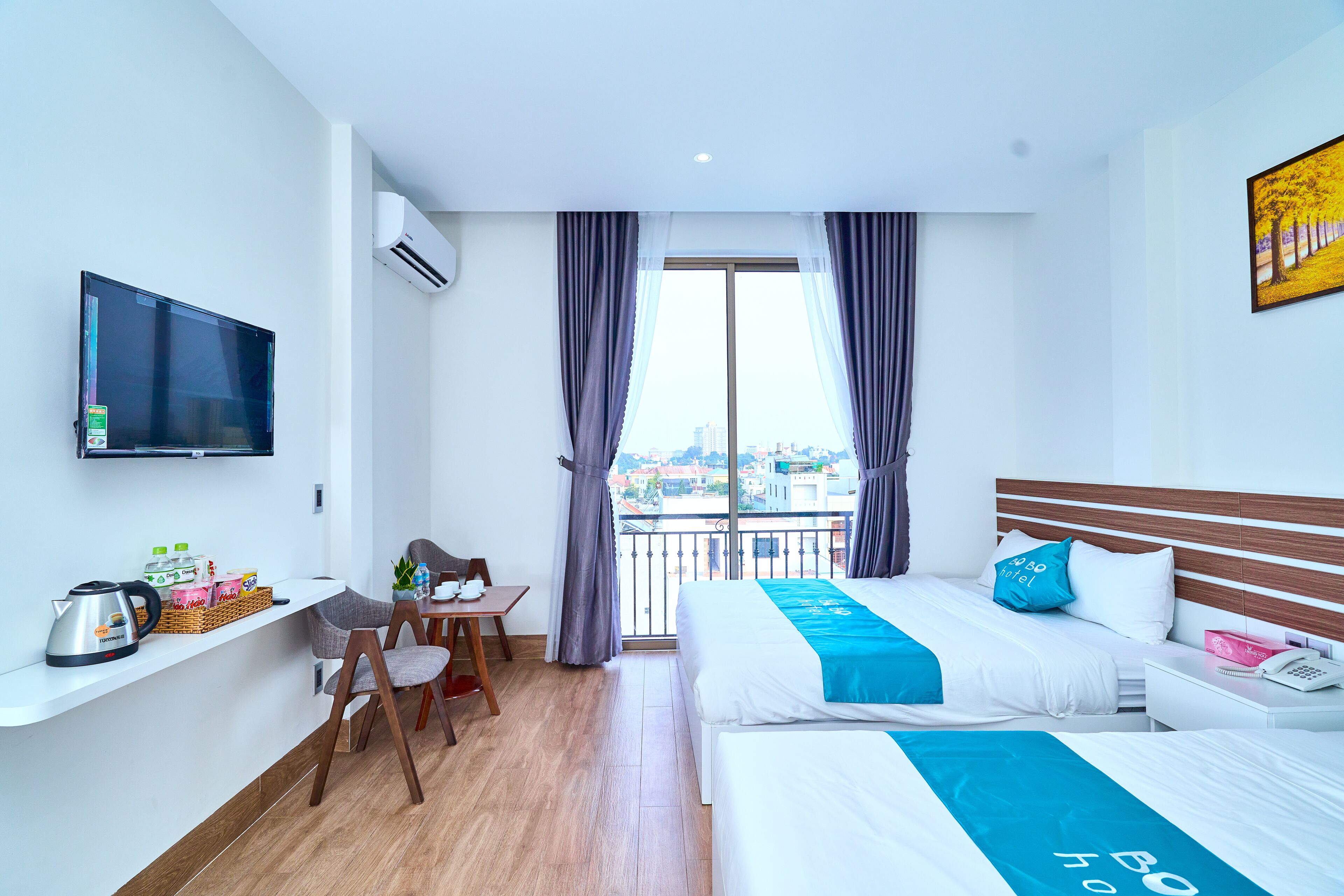 Quarto triplo luxo | Roupas de cama premium, camas com colchões pillow-top