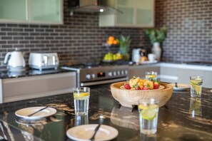 Fridge, microwave, dishwasher, toaster