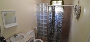 Shower, towels, soap