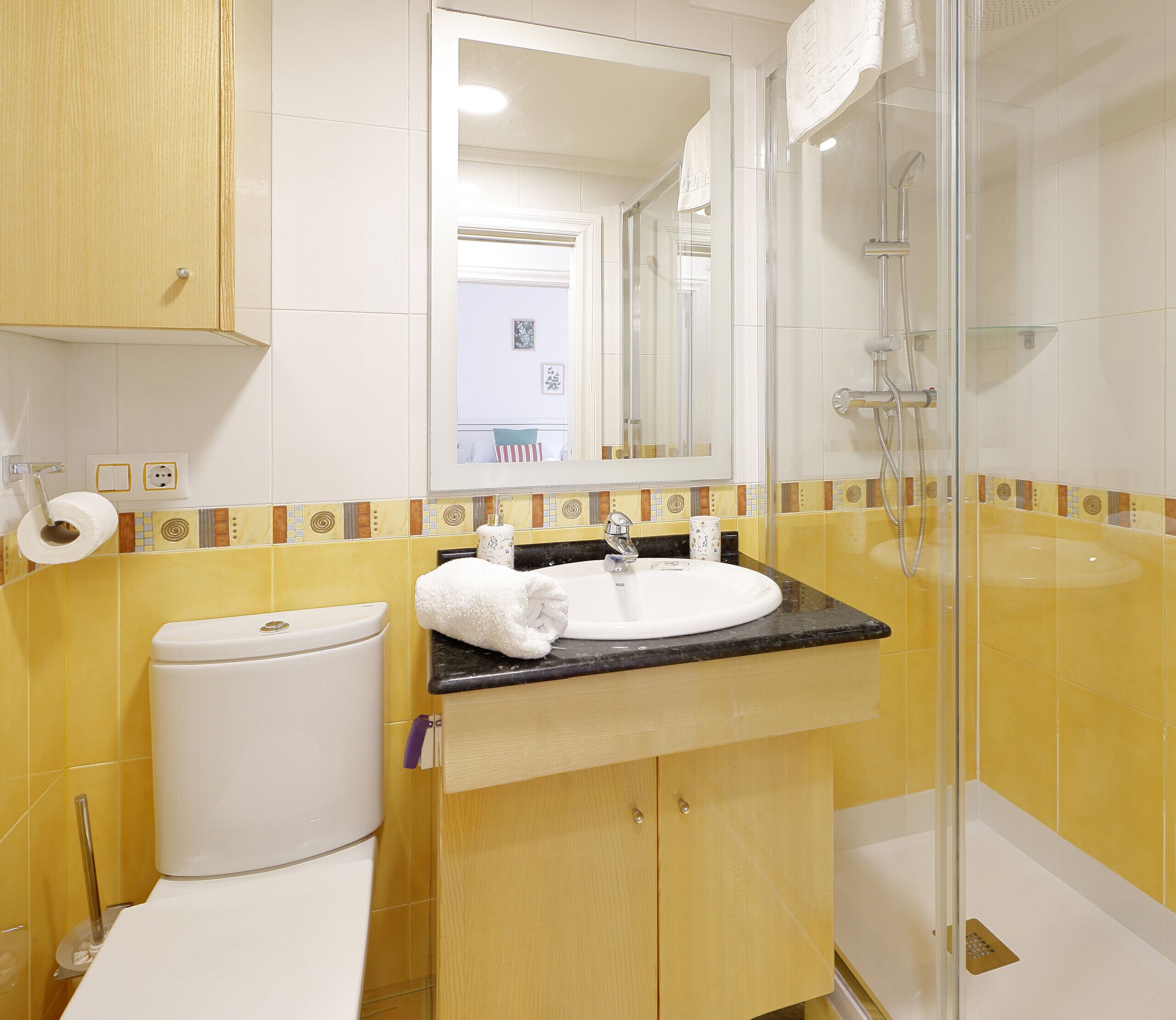 Dusche, Haartrockner, Handtücher